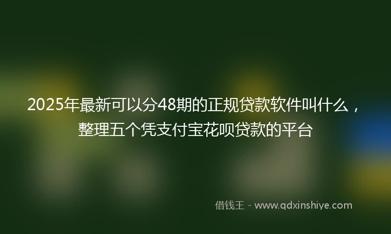 2025年最新可以分48期的正规贷款软件叫什么，整理五个凭支付宝花呗贷款的平台