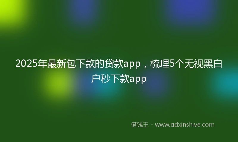 2025年最新包下款的贷款app，梳理5个无视黑白户秒下款app