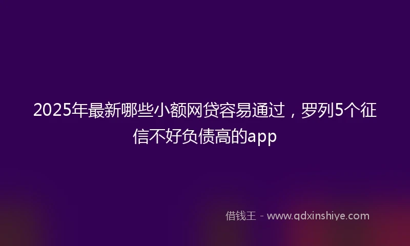 2025年最新哪些小额网贷容易通过，罗列5个征信不好负债高的app