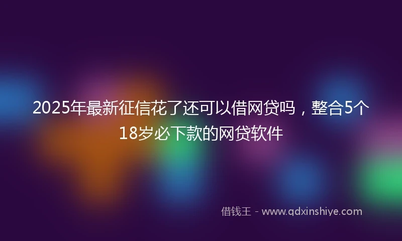 2025年最新征信花了还可以借网贷吗，整合5个18岁必下款的网贷软件
