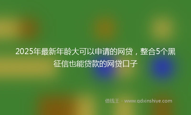 2025年最新年龄大可以申请的网贷，整合5个黑征信也能贷款的网贷口子