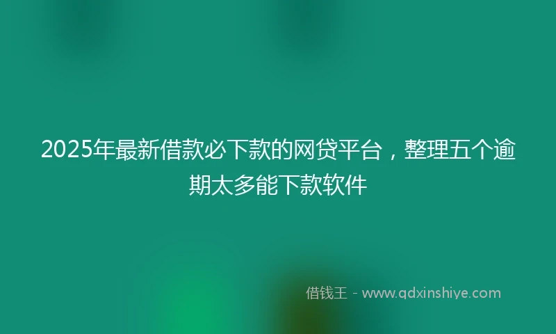 2025年最新借款必下款的网贷平台，整理五个逾期太多能下款软件