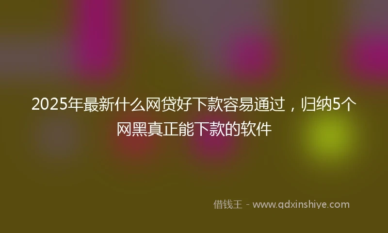 2025年最新什么网贷好下款容易通过，归纳5个网黑真正能下款的软件