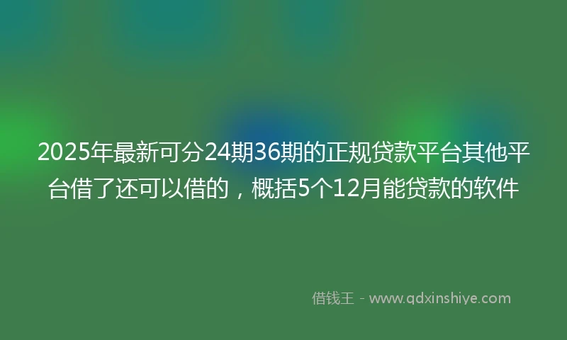 2025年最新可分24期36期的正规贷款平台其他平台借了还可以借的，概括5个12月能贷款的软件