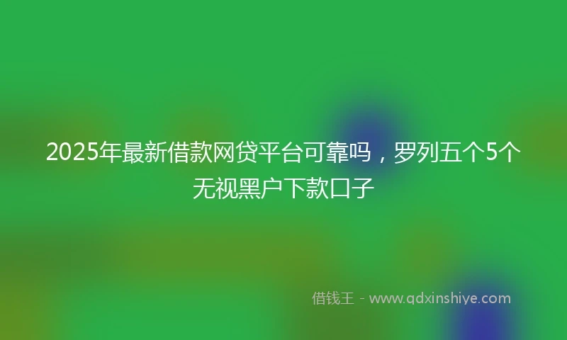 2025年最新借款网贷平台可靠吗，罗列五个5个无视黑户下款口子