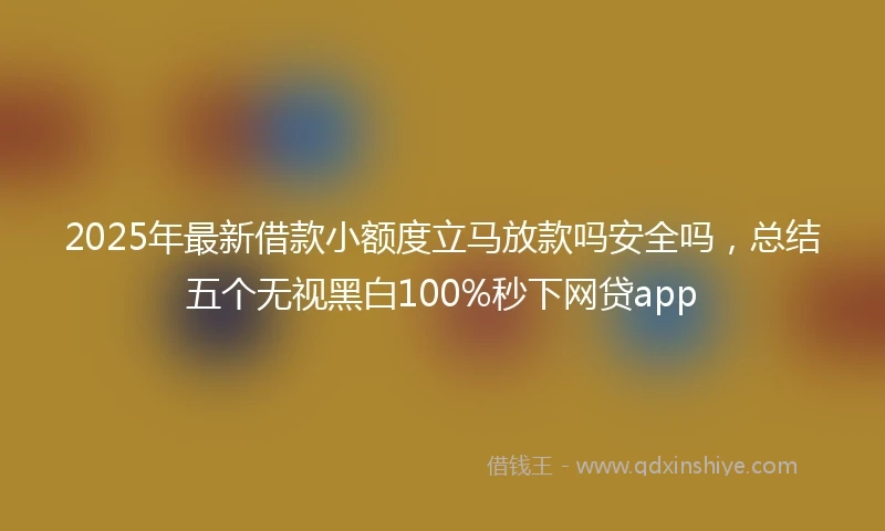 2025年最新借款小额度立马放款吗安全吗，总结五个无视黑白100%秒下网贷app