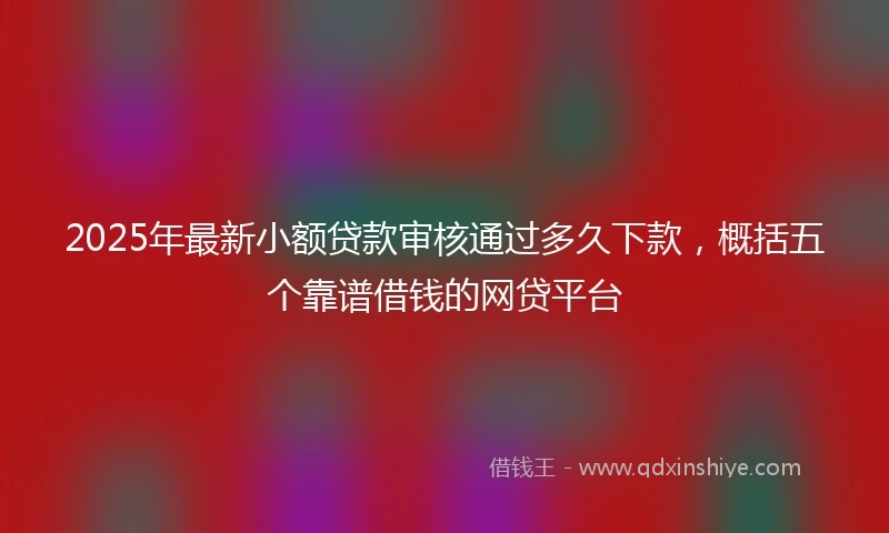 2025年最新小额贷款审核通过多久下款，概括五个靠谱借钱的网贷平台