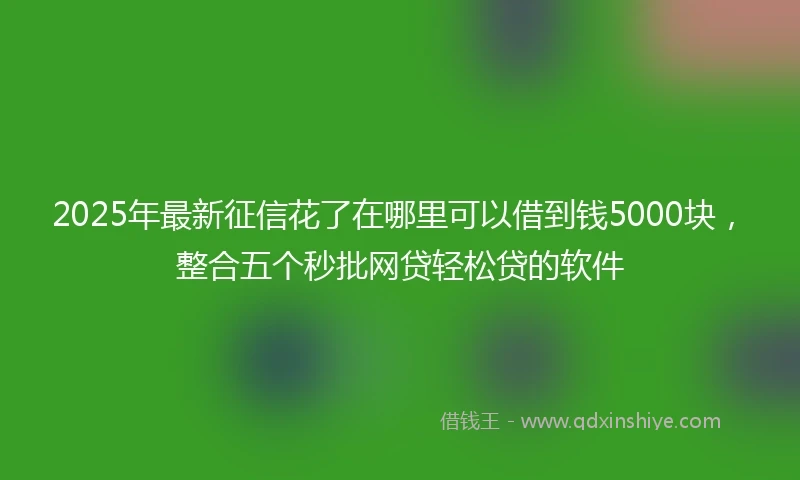 2025年最新征信花了在哪里可以借到钱5000块，整合五个秒批网贷轻松贷的软件