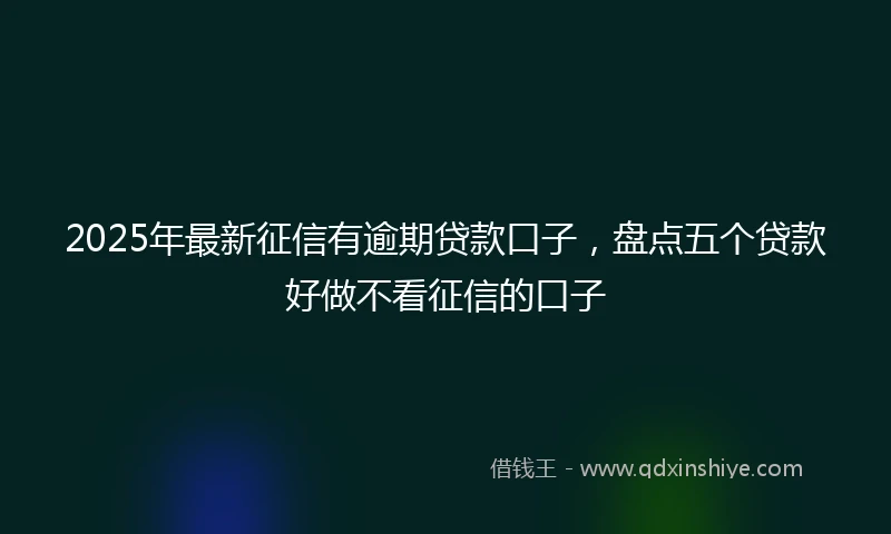 2025年最新征信有逾期贷款口子，盘点五个贷款好做不看征信的口子