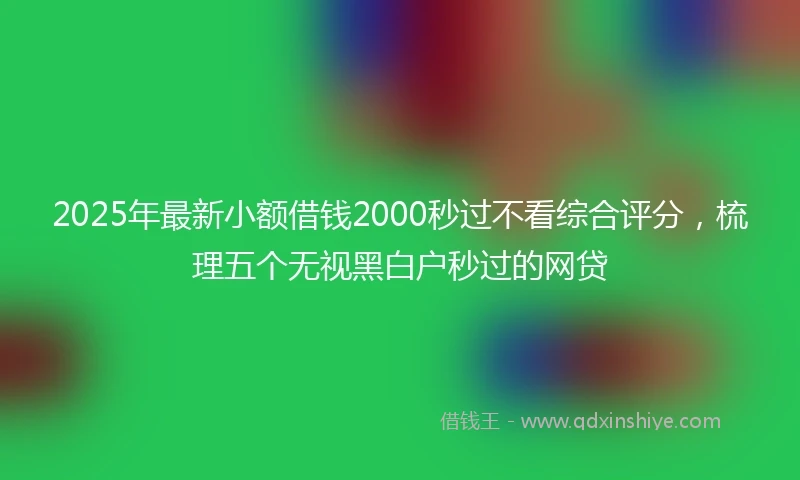 2025年最新小额借钱2000秒过不看综合评分，梳理五个无视黑白户秒过的网贷