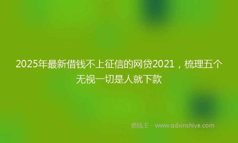 2025年最新借钱不上征信的网贷2021，梳理五个无视一切是人就下款