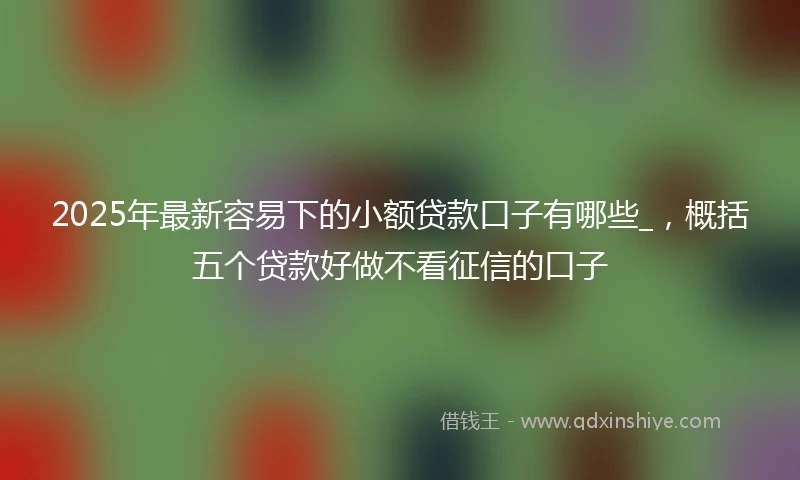2025年最新容易下的小额贷款口子有哪些_，概括五个贷款好做不看征信的口子