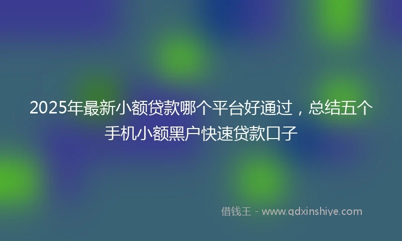 2025年最新小额贷款哪个平台好通过，总结五个手机小额黑户快速贷款口子