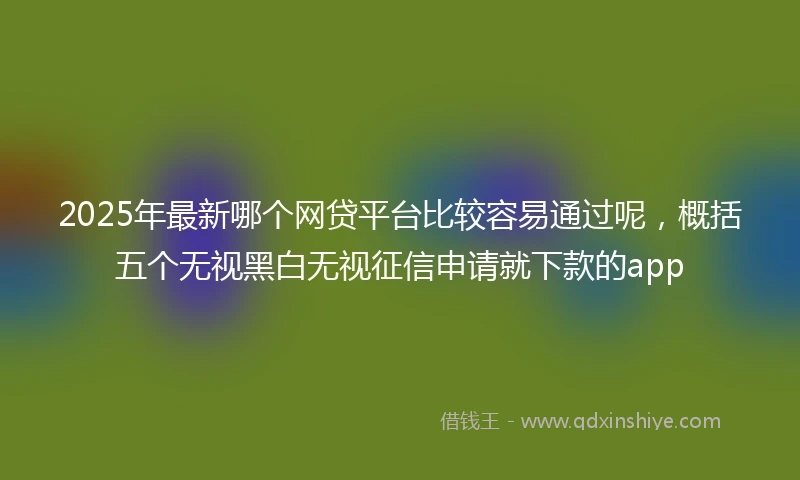 2025年最新哪个网贷平台比较容易通过呢，概括五个无视黑白无视征信申请就下款的app
