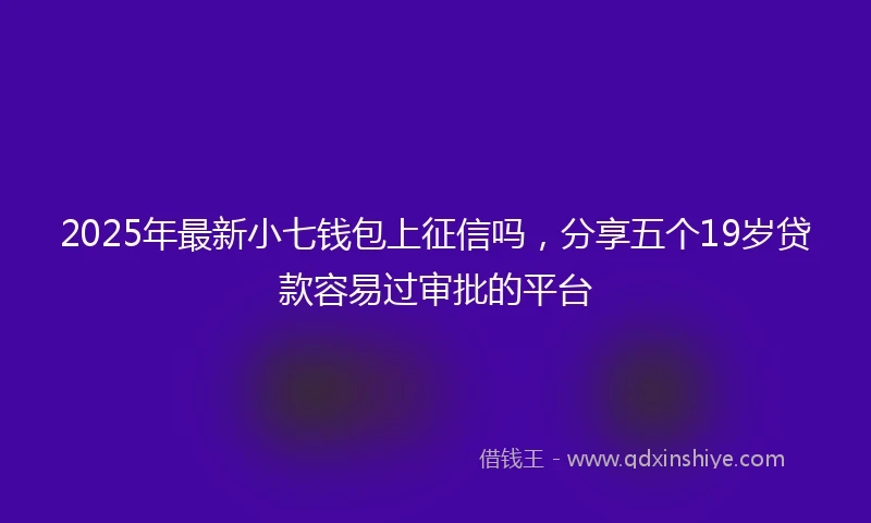 2025年最新小七钱包上征信吗，分享五个19岁贷款容易过审批的平台