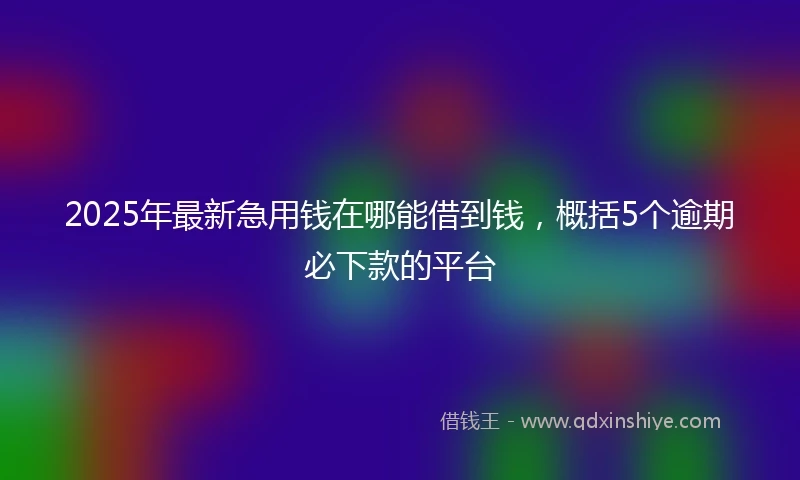 2025年最新急用钱在哪能借到钱，概括5个逾期必下款的平台
