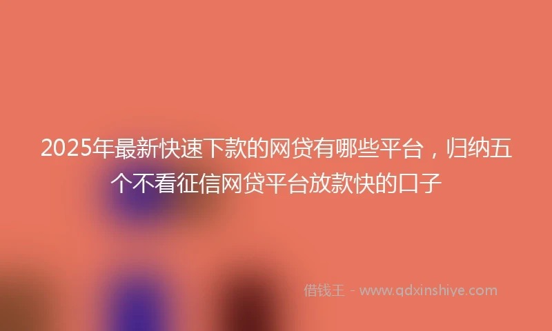2025年最新快速下款的网贷有哪些平台，归纳五个不看征信网贷平台放款快的口子
