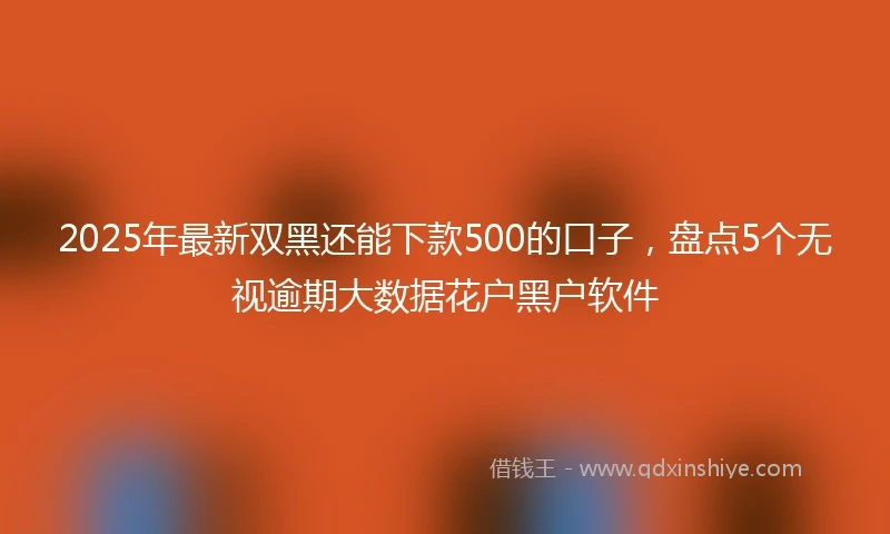 2025年最新双黑还能下款500的口子，盘点5个无视逾期大数据花户黑户软件