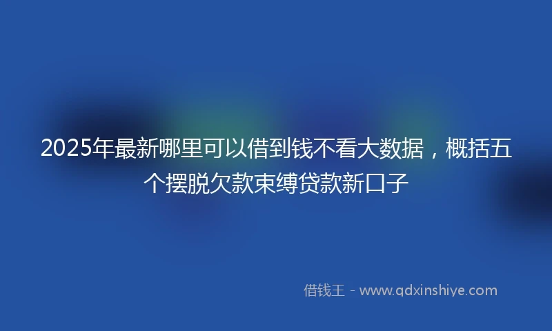 2025年最新哪里可以借到钱不看大数据，概括五个摆脱欠款束缚贷款新口子