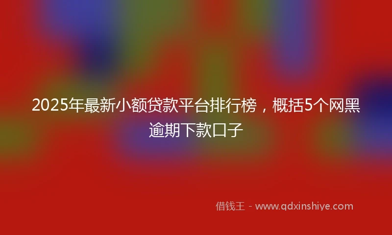 2025年最新小额贷款平台排行榜，概括5个网黑逾期下款口子