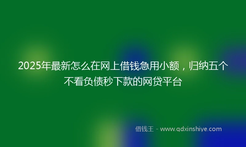 2025年最新怎么在网上借钱急用小额，归纳五个不看负债秒下款的网贷平台