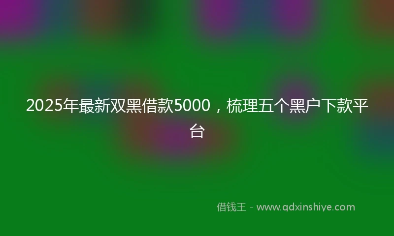 2025年最新双黑借款5000，梳理五个黑户下款平台