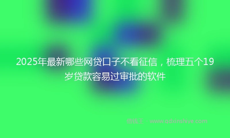 2025年最新哪些网贷口子不看征信，梳理五个19岁贷款容易过审批的软件