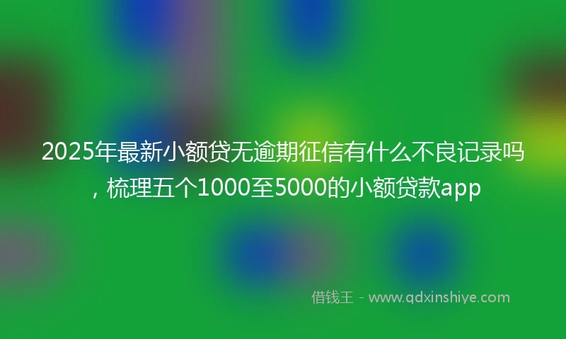 2025年最新小额贷无逾期征信有什么不良记录吗，梳理五个1000至5000的小额贷款app