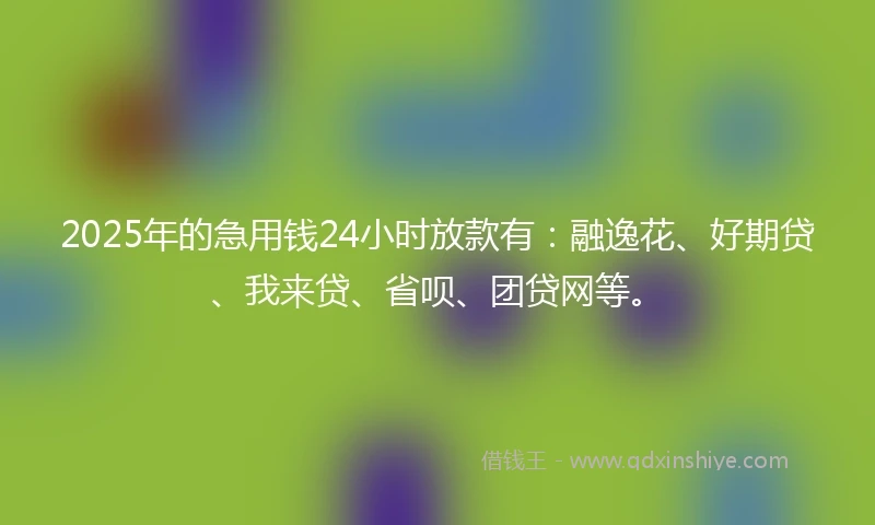 2025年的急用钱24小时放款有：融逸花、好期贷、我来贷、省呗、团贷网等。