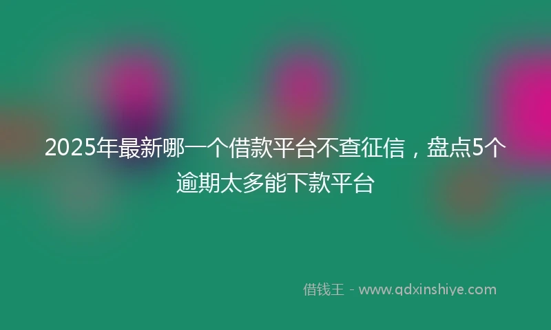 2025年最新哪一个借款平台不查征信，盘点5个逾期太多能下款平台