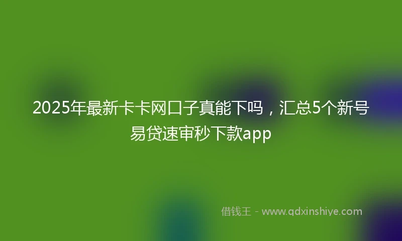 2025年最新卡卡网口子真能下吗，汇总5个新号易贷速审秒下款app