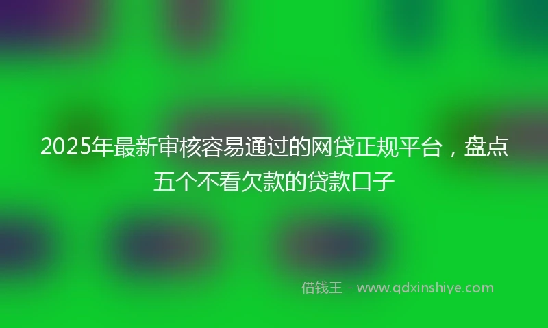 2025年最新审核容易通过的网贷正规平台，盘点五个不看欠款的贷款口子