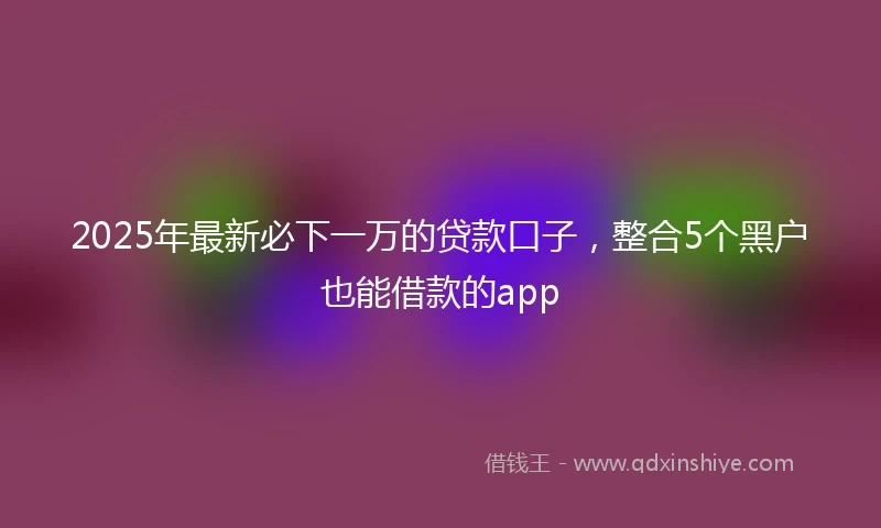 2025年最新必下一万的贷款口子，整合5个黑户也能借款的app