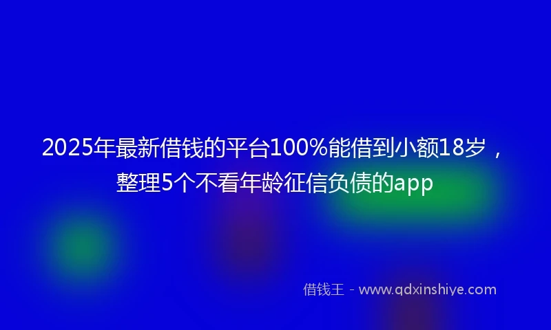 2025年最新借钱的平台100%能借到小额18岁，整理5个不看年龄征信负债的app