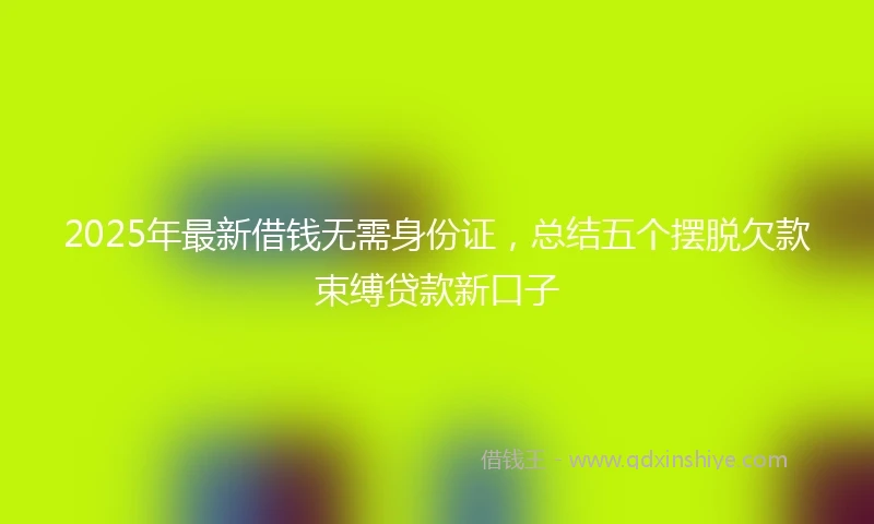 2025年最新借钱无需身份证，总结五个摆脱欠款束缚贷款新口子
