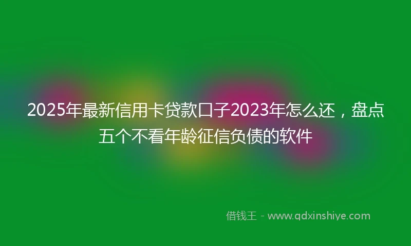 2025年最新信用卡贷款口子2023年怎么还，盘点五个不看年龄征信负债的软件