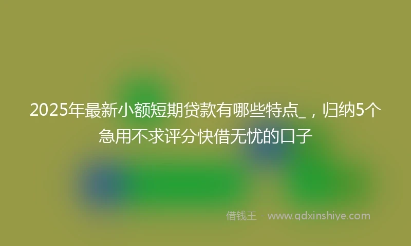 2025年最新小额短期贷款有哪些特点_，归纳5个急用不求评分快借无忧的口子