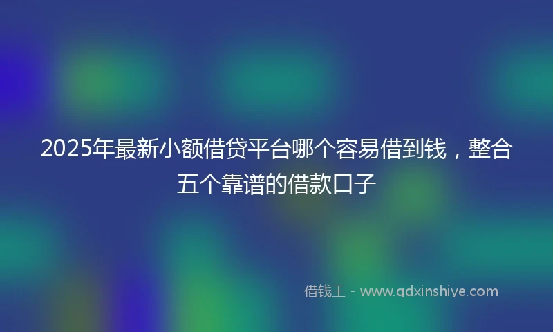 2025年最新小额借贷平台哪个容易借到钱，整合五个靠谱的借款口子