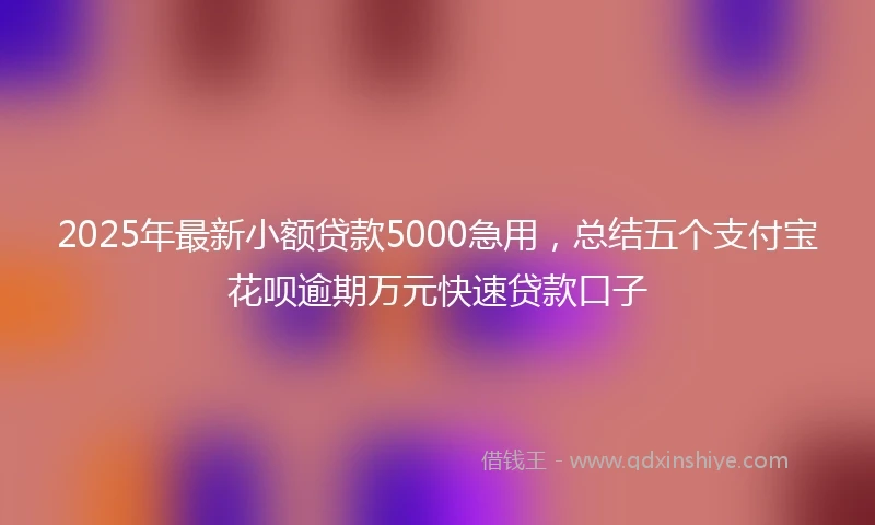 2025年最新小额贷款5000急用，总结五个支付宝花呗逾期万元快速贷款口子