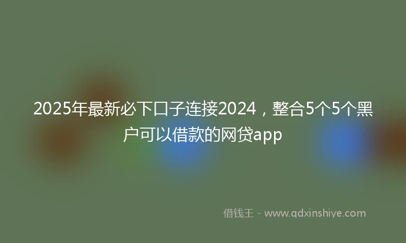 2025年最新必下口子连接2024，整合5个5个黑户可以借款的网贷app