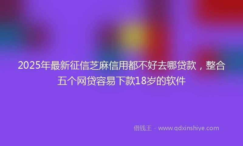 2025年最新征信芝麻信用都不好去哪贷款，整合五个网贷容易下款18岁的软件