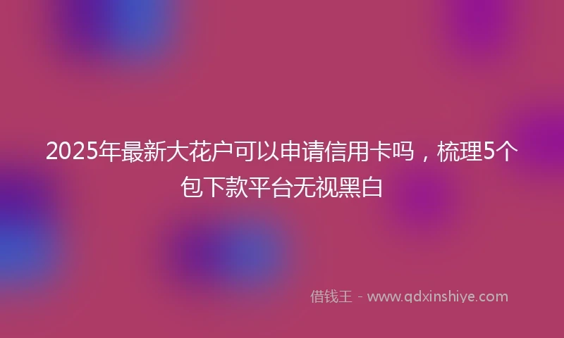 2025年最新大花户可以申请信用卡吗，梳理5个包下款平台无视黑白