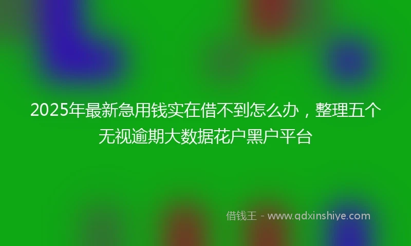 2025年最新急用钱实在借不到怎么办，整理五个无视逾期大数据花户黑户平台