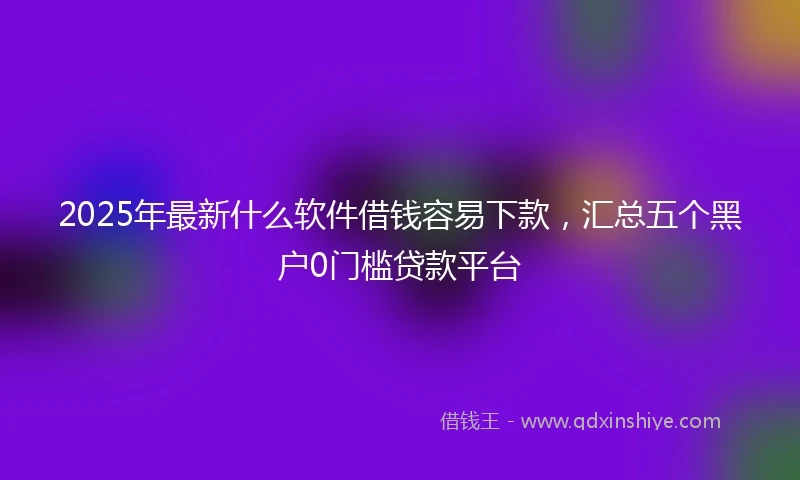 2025年最新什么软件借钱容易下款，汇总五个黑户0门槛贷款平台
