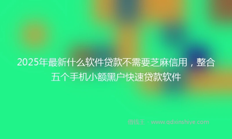 2025年最新什么软件贷款不需要芝麻信用，整合五个手机小额黑户快速贷款软件