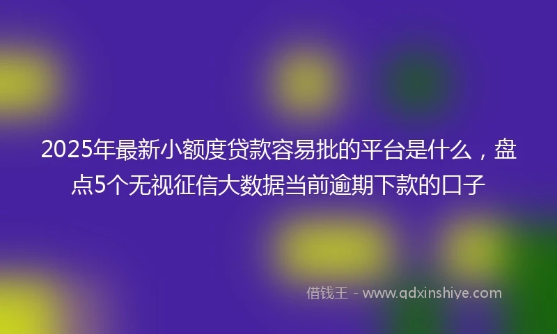 2025年最新小额度贷款容易批的平台是什么，盘点5个无视征信大数据当前逾期下款的口子