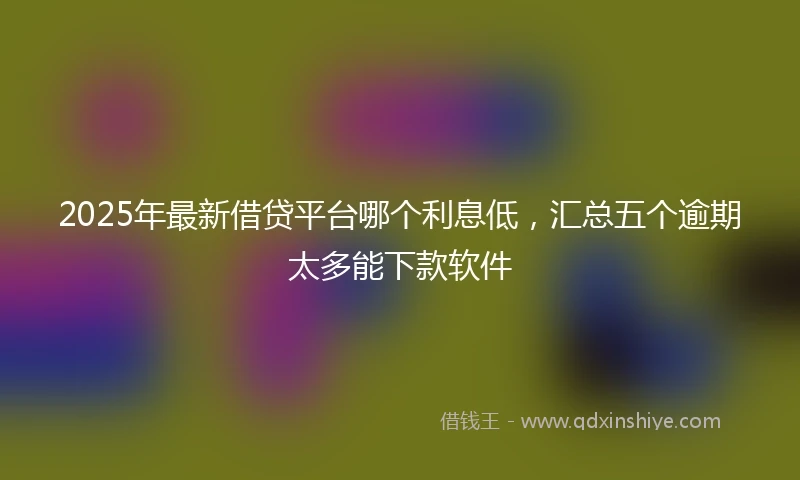 2025年最新借贷平台哪个利息低，汇总五个逾期太多能下款软件
