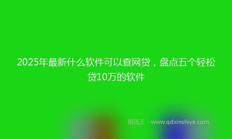 2025年最新什么软件可以查网贷，盘点五个轻松贷10万的软件