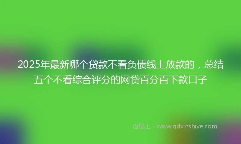 2025年最新哪个贷款不看负债线上放款的，总结五个不看综合评分的网贷百分百下款口子