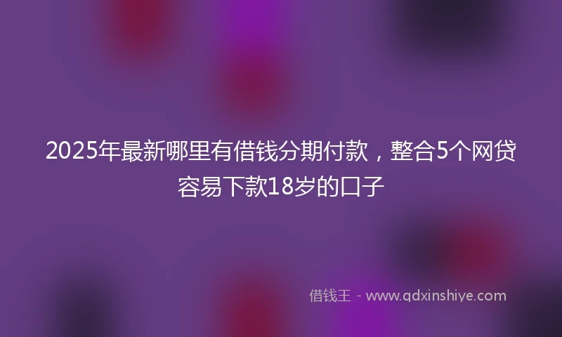 2025年最新哪里有借钱分期付款，整合5个网贷容易下款18岁的口子